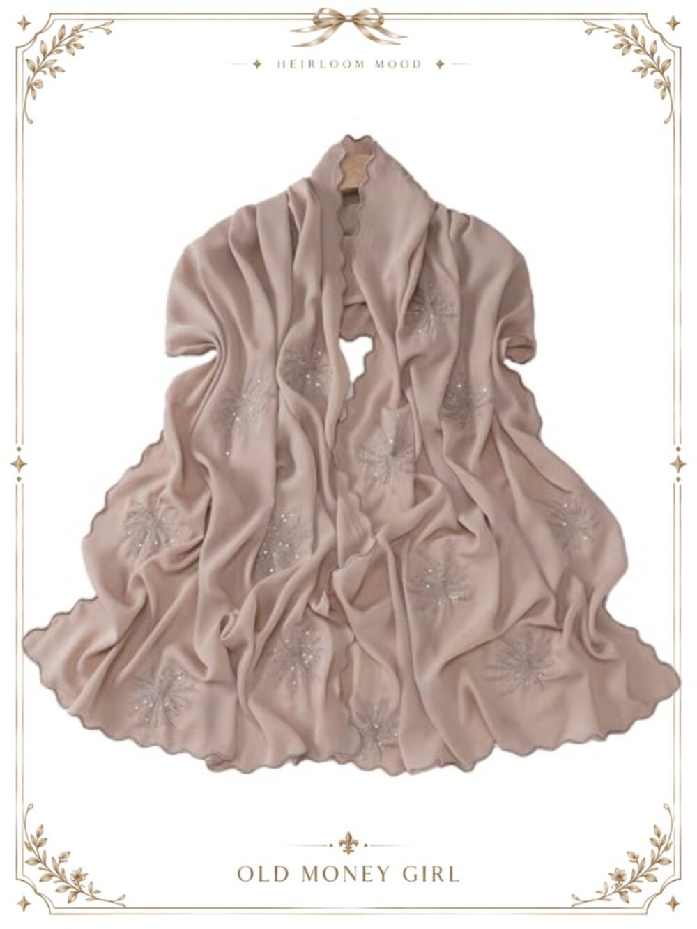 Silk Feeling Sequined Embroidered Hijab Scarf Shawl Wrap